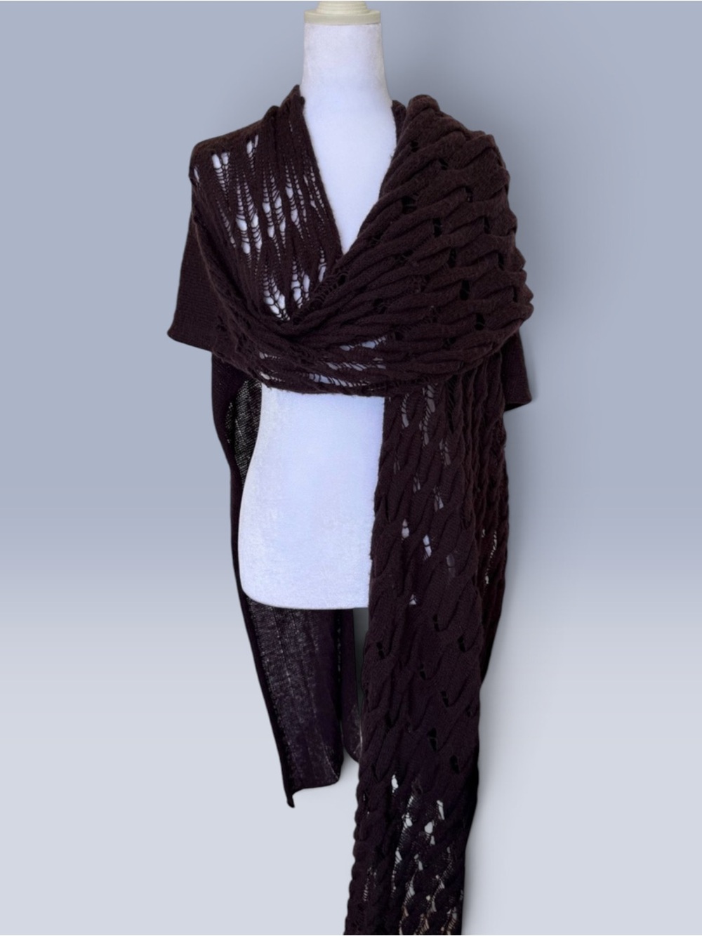 Free People Long Open-Knit Duster Cardigan in Plum OS Preloved